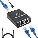 KKLM LAN 分配器 LAN ケーブル 分岐 RJ45 1000Mbps対応 1入力2出力 2台同時使用 USB 高速通信 Cat5e/Cat6/Cat7/Cat8 USB Type-C電源付属 ネットワーク拡張 PS5/PS4/PC対応 2台同時接続可能 データ伝送 ケーブル供給用Type-C付属