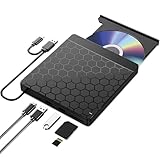 ROOFULL ブルーレイドライブ 外付け『2026多機能版』ブルーレイプレーヤー USB3.0＆Type-C両接続 読取/書込可 Blu-ray プレイヤー 薄型 軽量 外付けブルーレイドライブ ブルーレイドライブ BDドライブ 外付け Blu-ray 外付けドライブ Windows11 10/8/7/XP Mac対応 パソコン M-DISC BDXL対応 TF/SD/USB ZYLFN