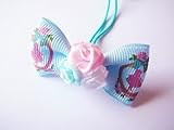オリジナル ハンドメイド バレエ　バレリーナ トリプル ローズ リボン ヘアゴム ブルー