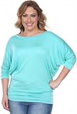 ホワイトマークユニバーサルps124-mint-1 X LプラスサイズBat Sleeve top-tunic44 ; 1 Extra Large