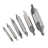Baoblaze 6本　HSS センター ドリルビットセット　カウンターシンク　60度　1mm/1.5mm/2mm/2.5mm/3mm/5mm　金属加工　旋盤