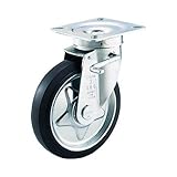 TOYO プレス製ゴムキャスター自在金具ブレーキ付200パイ TJB200C