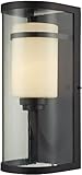 Elk 14102/1 7 by 18-Inch Caldwell 1-Light Outdoor Sconce with Glass Shade, Oiled Bronze Finish [並行輸入