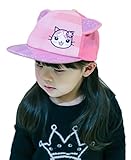 (ビグッド)Bigood 可愛い 赤ちゃん ベビー 子供 帽子 ハット 野球帽 ベースボールキャップ 猫柄 カジュアルキャップ 男の子 女の子 日よけ お出かけ（ピンク・52cm）