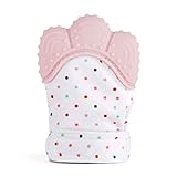 1ピースシリコンTeether BabyおしゃぶりグローブベビーTeething Chewable新生児授乳ミトン乳児TeetherビーズChilie ピンク Amzclilie8535