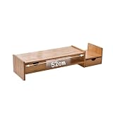 [Huyatucol] モニター台 引き出し 卓上 机上台 パソコン台 モニタースタンド 50cm 70cm 机上ラック 机上台 透明ガラス モニター台 収納 卓上 液晶モニター台 ノートパソコン収納 デスクラック オフィス テレワーク 在宅勤務 (69cm＋2つ引き出し)