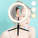 CHOZAN リングライト 撮影照明用 卓上ライト LEDリングライト 外径10in 3モード調色 10段階調光 高輝度LED USB給電