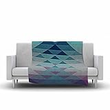 KESS InHouse Nika Martinez "Hipster Girl" Blue Lavender Fleece Throw Blanket, 60 by 50-Inch, 60" X 5