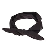 Domybestベビーヘアバンド 　リボン　キッズ 子供 カチューシャ 髪飾り ヘアアクセサリー 新生児 赤ちゃん 出産祝い 祝い 誕生日 記念日 撮影に 7色 (ブラック)