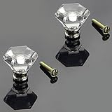 2×ヘキサゴン クリア アクリル クリスタル ノブ 引き出し キャビネット ワードローブ ドアハンドル