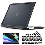 Batianda Ultimate 保護ケース MacBook Pro 16インチ 2024 M4 2023 2021年リリース M3 M2 M1 Pro/Max Chip Model A2991/A3403用 マットカーボンファイバーエッジ 耐衝撃 キーボードカバープロテクター付き ブラック