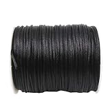 Promise Babe ブラック ナイロン紐 紐 約75m/巻 1卷セット 直経約1mm 糸通しコード アクセサリー パーツ 手芸用品 ハンドメイド ネックレス ブレスレット
