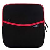 Lacdo 耐衝撃 外付け USB CD DVD ライター ブルーレイと外付けハードドライブ ネオプレン 保護ストレージ キャリー スリーブケース ポーチバッグ 収納ポケット付き Apple MD564ZM/A USB 2.0 SuperDrive / Apple Magic Trackpad / サムスン SE-208GB SE-208DB SE-218GN SE-用 218CB / LG GP50NB40 GP60NS50 / ASUS 外付け DVD ドライブ（赤）