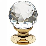 Baldwin 4334.030.S Cut Swarovski Crystal 1-3/16-Inch Diameter Ball Cabinet Knob, Polished Brass - La
