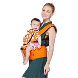 YAWALLベビーキャリー 赤ちゃんの姿勢とママの負担を軽減させるために作られた新しい抱っこひも メッシュで快適 新生児用品　オレンジ
