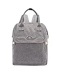 iSuperb多機能Largeベビーおむつバッグ防水生地バックパックNappy ChangingバッグCarry On Shoulder Bag with Insulatedポケット グレイ 00
