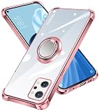 nahailun OPPO Reno9 A/OPPO Reno7 A ケース クリア リング付き 耐衝撃 軽量TPUおっぽ スマホ reno7a ケース 透明 reno9aス マホケース 薄型オッポりの7a / オッポりの9aカバー レンズ保護スマホ 落下防止 滑り止め、すり傷防止 360°回転 スタンド機能 車載ホルダー対応(ローズゴールド)