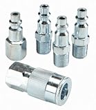 5 Piece Industrial Series Air Tool Quick Coupler and Plug Set Solid Steel [並行輸入品]