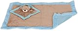 KellyBaby 30 Soft Baby Blanket with Satin Lining and Matching Security Blanket Rattle Toy Blue Teddy