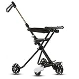 Animo(アニモ) 5輪ベビーカー ハンディーキッズスクーター 手プッシュ ベビーカー 折りたたみ式 子供のキャリッジ　1-6歳用 セキュリティフェンス付き 多機能 超軽量 新型 高さ調整可能 （ブ