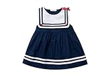 Mayababy 子供服 女の子 ワンピース キッズワンピース 可愛い セーラー風 フレアワンピース リボン ノースリーブ　爽やか 清楚　結婚式 発表会 入園式 入学式 卒園式 卒業式 七五三 パーテ