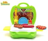 [リトルトレジャー]Little Treasures 15Pcs Travel BBQ Play Case Comes with Serving Utensils, Cups, Plates and 