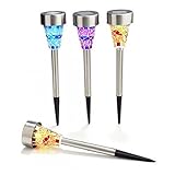 3pcs LEDガーデンライト ソーラーライト 芝生ランプ 防水 耐衝撃 光センサー感知 自動点灯消灯 埋め込み式 ソーラー充電式 [庭、公園、車道案内照明やデコレーションなどに最適]カラフルライトと