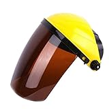 Fenteer 溶接用　作業マスク　保護メガネ　ヘルメット　全5色　快適　耐衝撃　耐高温　PC材質　フルフェイスシールド　 - 褐色
