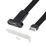 CERRXIAN usb 3.1 フロントパネルヘッダー から type c延長ケーブル Type-E オス - タイプ-Cメス延長ケーブル usb 3.1 gen2 10gbps パネルマウントネジ付き 全長50cm