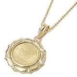 純金 メイプルリーフ コインペンダント 1/10 金貨 両面ガラス入 シルバー ゴールド仕上げ チェ-ン