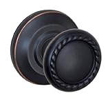 Fusion Hardware V-15-Z2-0-ORB Full Set Privacy Knob with Cambridge Rose Adjustable Backset, Oil Rubb