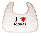 Baby Bib with I Love Joonas (first name/surname/nickname) by Shopzeus