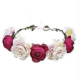 EUBUY美しいボヘミアのヘアバンド花花輪ウェディング花嫁ヘアSeasideフォト花柄ヘッドバンドHairband Headwrapの花嫁パーティー 1pcs