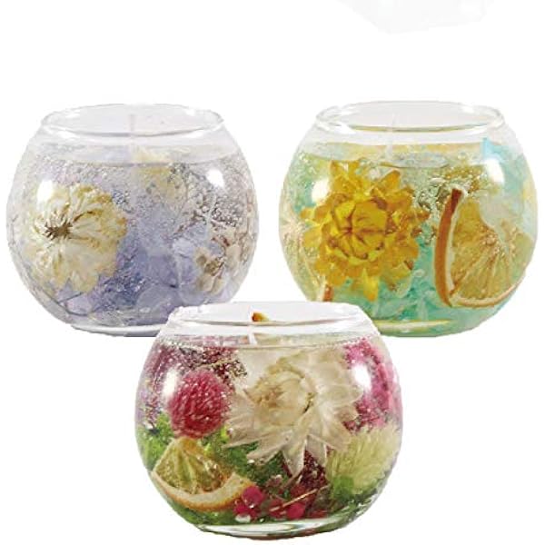 Amazon ボタニカル ジェルキャンドル 手作り キット 花材5種 プリザーブドフラワー オンライン通販