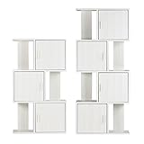 arne ディスプレイラック 完成品 シェルフ 本棚 扉付き 飾り棚 薄型 alto DX-3 alto DX-4 ホワイトウッド 2点セット