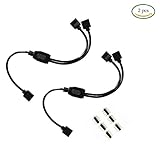 2pcs 4ピンLEDスプリッタケーブルLEDストリップコネクタ2ウェイスプリッタYスプリッタ1から2 RGB 5050 3528 LEDライトストリップ（6xオス）4ピンプラグ-30cm/11.8 