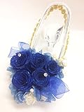 【プリザーブドフラワー／ガラスの靴シリーズ】青い薔薇の神秘にリボンとスワロフスキーの輝きを添えて【リボンラッピング付き】【誕生日 お祝い フラワーギフト シンデレラ】