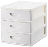 シェルタ 浅型3段卓上チェスト ホワイト SC-A3WH