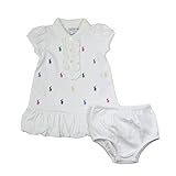 [Ralph Lauren]ラルフローレン　ベビーロンパース　ワンピース　マルチカラーロゴマーク　女の子 (3M)
