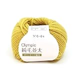 元廣 Olympic オリンピック 毛糸 純毛 並太 10玉1パック col.417 イエロー