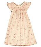 フェザー赤ちゃん女の子服ピマコットンAngel Sleeve hand-smockedニットドレスand Bloomer Set