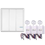 KKmoon スマートライ3路スイッチ AC 80〜150V 省エネ WiFiで電気を制御のスイッチ 防水仕様 配線なし トランスミッタスイッチ*3+レシーバコントローラ*3