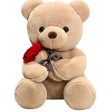 Vepoty クマ おもちゃ バラの花 ぬいぐるみ ベア ぬいぐるみ バレンタイン 誕生日 ベージュ