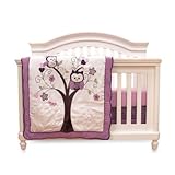 Plum Owl Meadow 4 Piece Baby Crib Bedding Set by Baby's First by Baby's First by Nemcor
