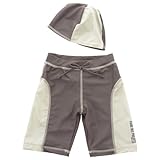 シアンシアン スイムハーフパンツ水着キャップ付き８０チャコールグレー