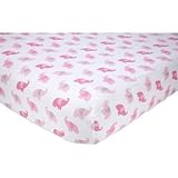 Little Love by NoJo Separates Collection 6 Piece Elephant Printed Crib Sheet, Pink, 52 x 28 by NoJo 