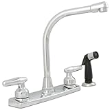 Aqualifeデュアルハンドル無水式回転式キッチン蛇口with Sideスプレー – クローム