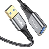 USB延長ケーブル 3フィート USB Type A 3.0 (5Gbpsデータ転送&15W充電) オス-メスエクステンダー マウスキーボードTVモニター 外付けCD/DVDドライブ セキュリティカメラなどに