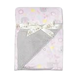 Chick Pea Baby Pink Elephant Soft Mink Printed Blanket with Sherpa Backing [並行輸入品]