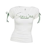 BRP sea-doo Ladies '署名半袖VネックTシャツホワイトLarge